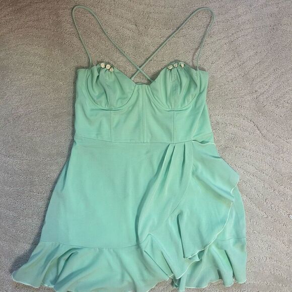 Lucy in the Sky Green Mini Dress - Picture 2 of 5